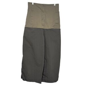 MaxMara Weekend Green Colorblock Pants Size 2 Wide Leg Cropped